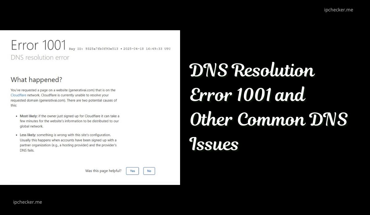 ​DNS Resolution Error 1001 and Other Common DNS Issues​